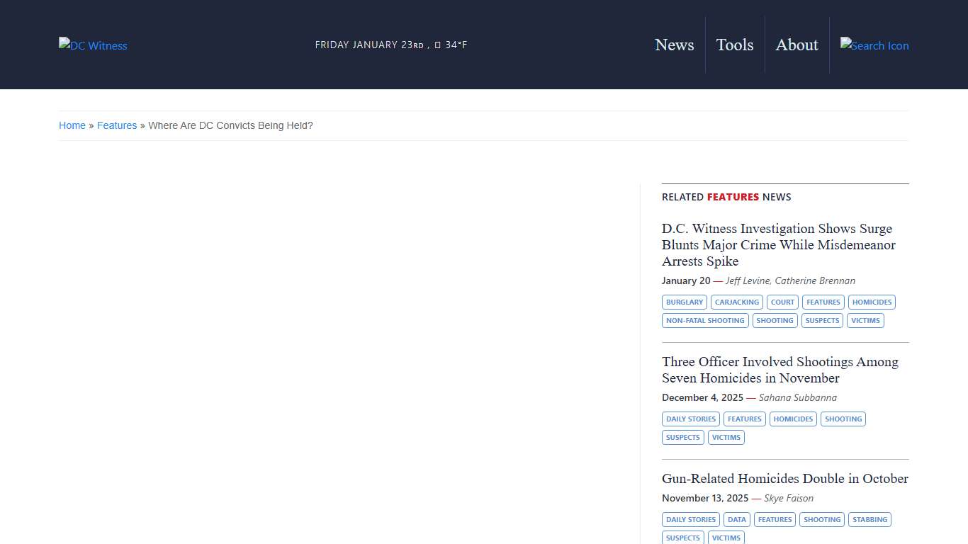 Where Are DC Convicts Being Held? - DC Witness